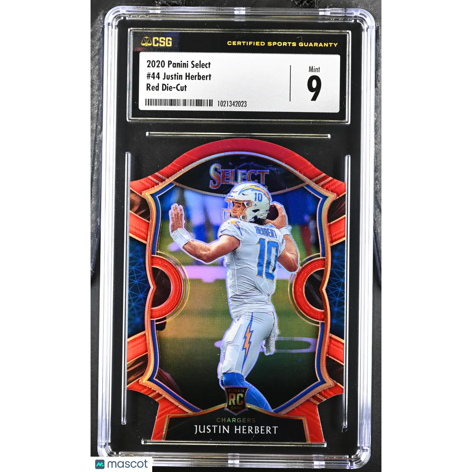2020 Select Justin Herbert Red Die-Cut Rookie #44 CGC 9 San Diego Chargers