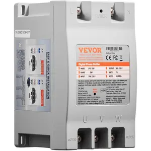 VEVOR 3 Phase Converter - 20HP 70A 220V Single Phase to 3 Phase Converter, 220V-240V Input/Output, Digital Phase Shifter for Residential Light Commercial Use (One Converter for One Motor Only)VEVOR Super Brand Day