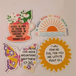Religious Magnets Set of 4 for Kitchen Garage or Office Inspirational Bible Faith Collectable Bundle Decor with Versatile Usage and Thoughtful Moments - Home