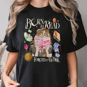 Born To Read Forced To Work Shirt, Elsie Silver Bookish Tee, Wild Love Merch, Chestnut Springs Ford Grant Shirt, Book Lover Gift