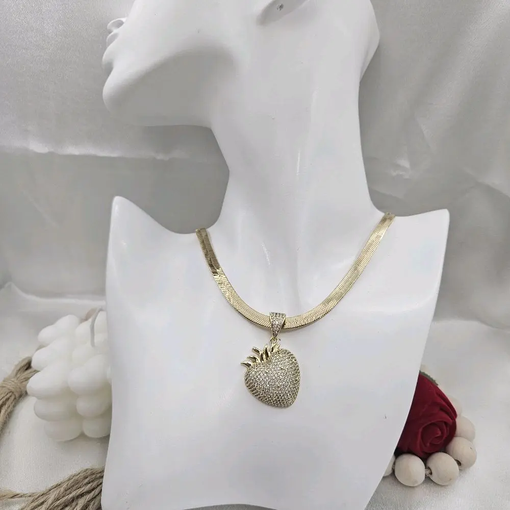LaYaiBoutique #2502 Strawberry Necklace — 14K Gold-Filled — High Quality