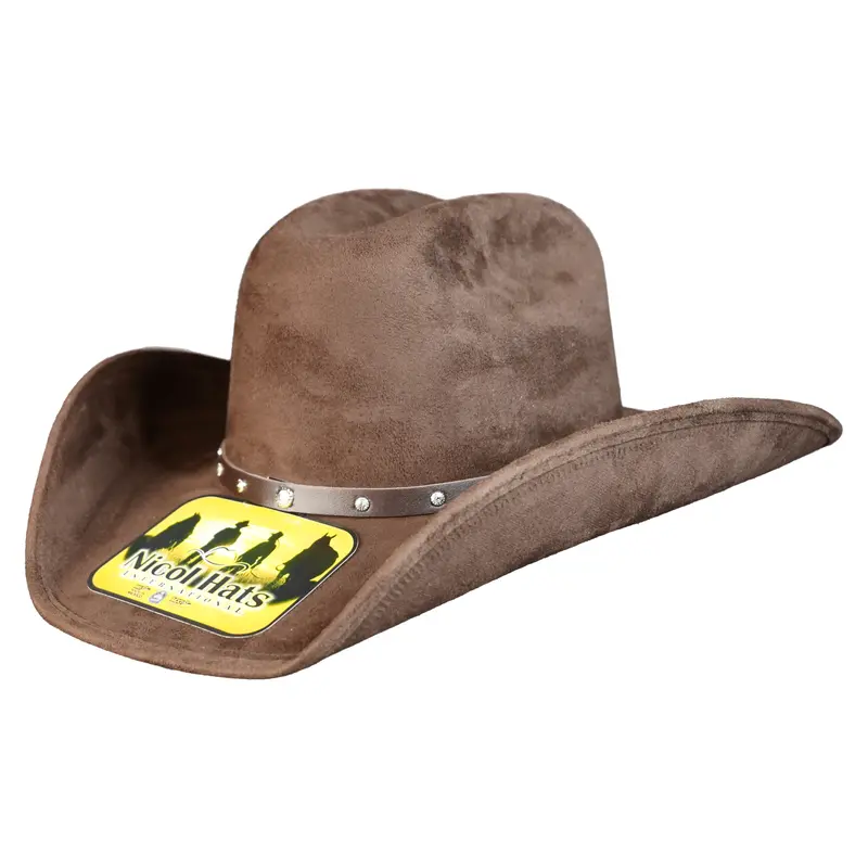 Nicol Texana Forrada Western Cowboy Hat Sombrero 4" Brim 4.5" Crown Unisex Made in Mexico Estilo Oscar Suede Cowboy Hat
