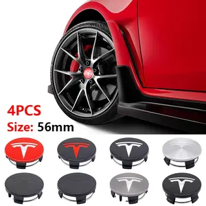 Universal Car Wheel Center Cap Cover, Tesla Wheel Decoration, Waterproof Anti-Fade Accessories, Custom Appearance Enhancer, Rim Decals