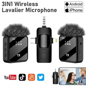 Wireless Lavalier Microphone for Camera,iPhone,Android,Microphone Reverb Sound Video Recording Podcast Noise Reduction Clip mic