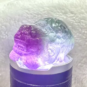 Rainbow Fluorite Pixiu for Positive Energy Healing crystals carving for Success Healing Crystal Handmade Spiritual Gift