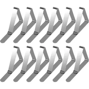 12 count Picnic Tablecloth Clips for Outdoor Tables,  Table Cloth Clip Holders, Thick Picnic Table Clips for Dining Tables, Metal Table Cloth Holding Clip, Cover Clamps for Tablecloths