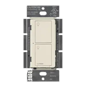 Lutron PD-6ANS Caseta Wireless In-Wall Switch, 6A, Single Pole/3-Way/Multi-Location, Light Almond