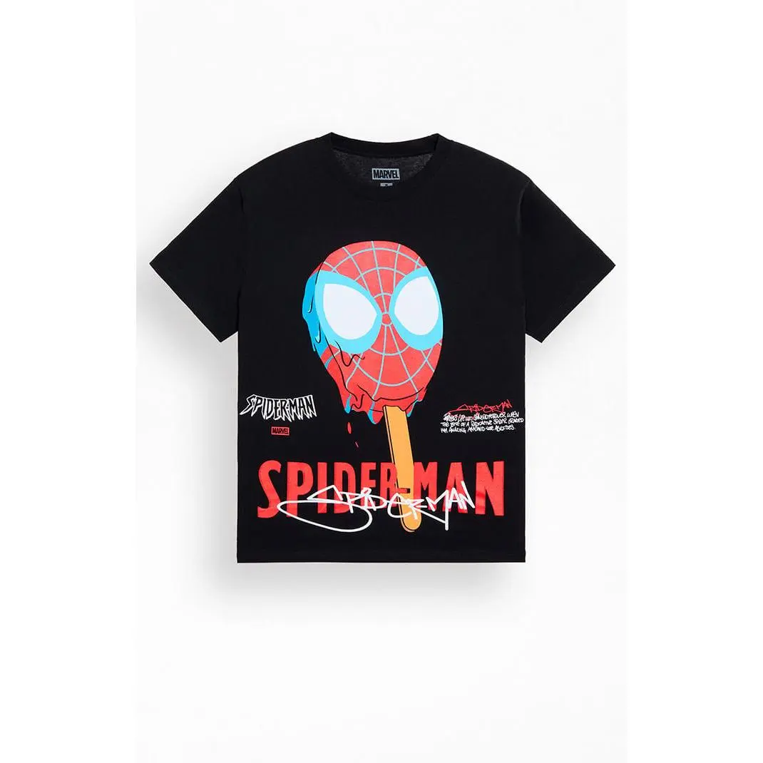 PacSun Men's Marvel Spider-Man Spidey Melted Vigilante T-Shirt - Multicolor