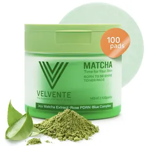 Velvente Matcha PDRN Polish Toner Pads for Redness, Acne-Prone Skin, Dark Spot Brightening & Slow Aging, Korean Multi-Function Soothing Pore Refining, Exfoliating, All Skin Friendly | 100 Pads ,Korean Skincare Valentine’s Day Gift, Self-Care Set for Her