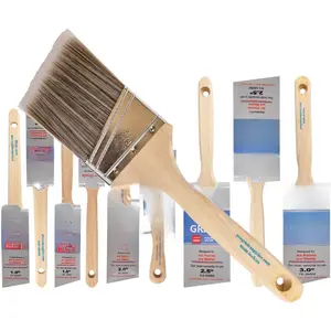 10 Pack -  Wall/Trim House  Brush Set  for fessional Painter and Home Owners Painting Brushes for Cabinet Decks Fences Interior Exterior & Commercial Paintbrush.