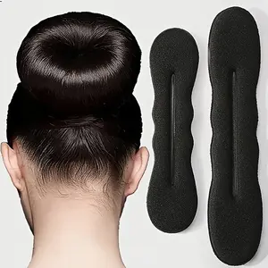 2pcs Sponge Hair Bun Maker, Fashion Hair Donut Ring, Quick Chignon Shaper, Easy DIY Hair Styling Accessories, No Heat Lazy Bun Tool for Women
