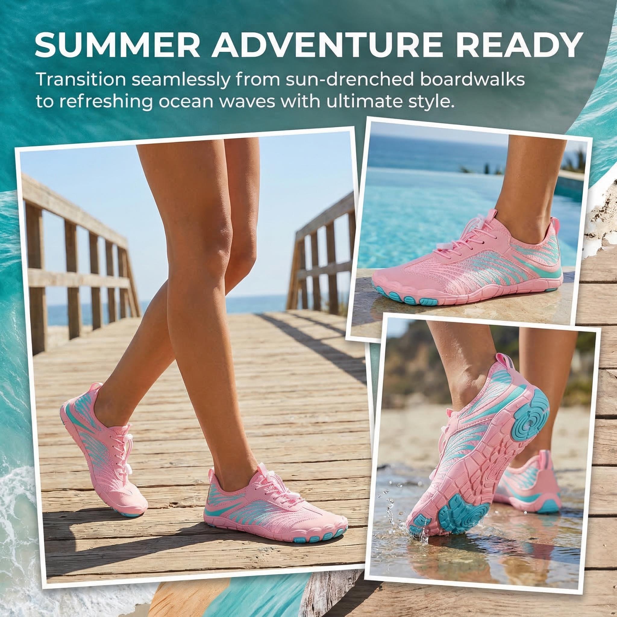 UBFEN Mens Women Water Shoes for Boating Fishing Diving Surfing Beach Sports -  Quick Dry Premium Mesh Upper & Honeycomb Insole for Breathability - Barefoot Aqua  Footwear  Summervibes outdoorfun