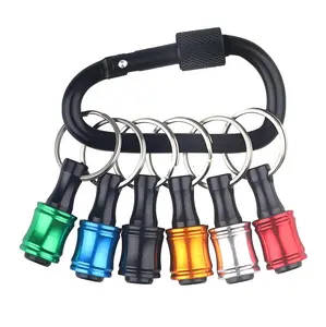 6Pcs/Set 1/4" Hexagonal Shank Screwdriver Head Holder Extension Rod Key Chain Adapter Drill Bit Quick Replacement Portable