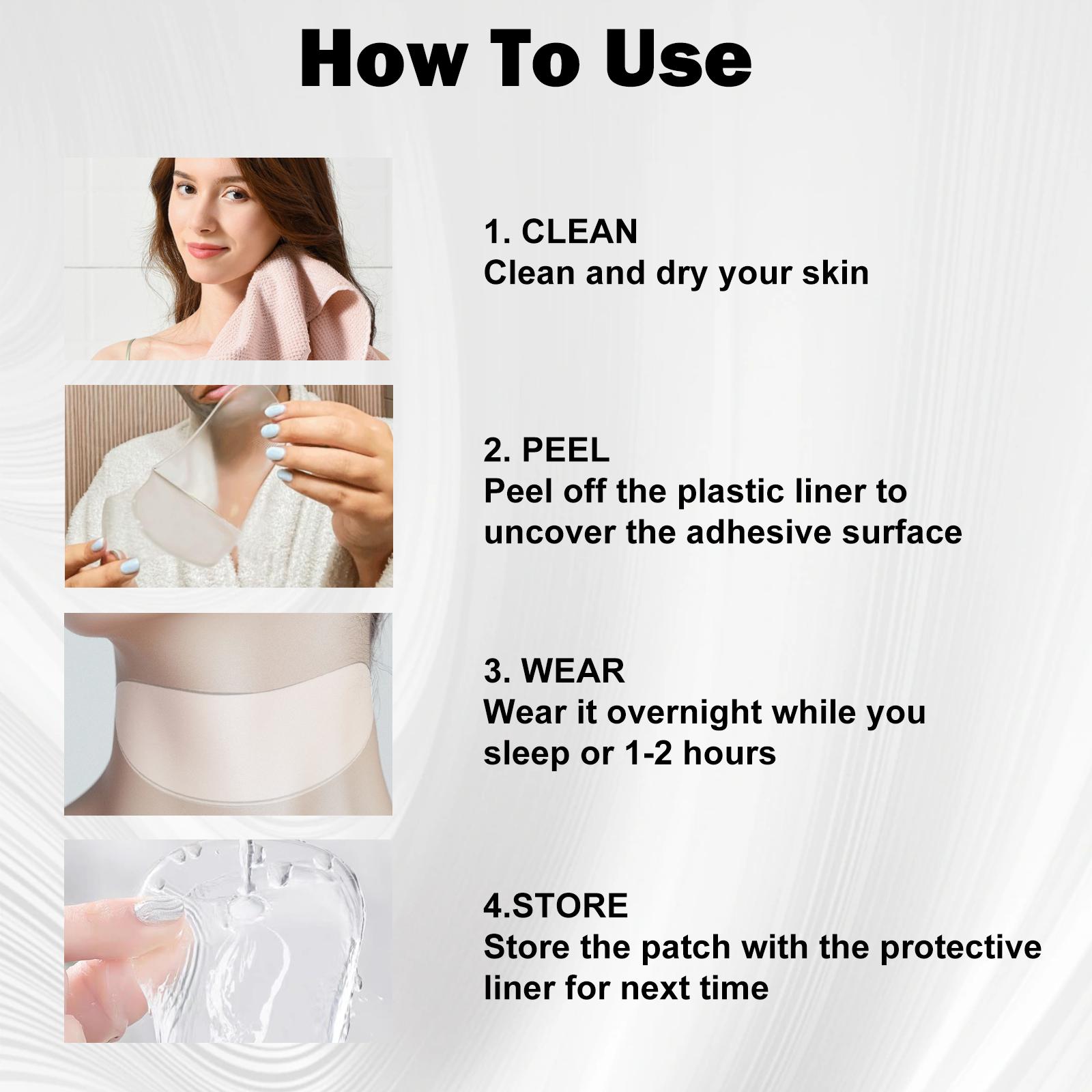 Hydrating Silicone Neck Wrinkle Patches Clear Reusable Neck Mask For Moisturizing Dry Skin Care Routine