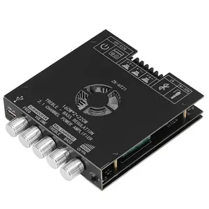 BT Amplifier Board 160W×2+220W Subwoofer 2.1 Channel Audio Receiver Power Amplifier Module with Treble and Bass Control for DIY Speakers