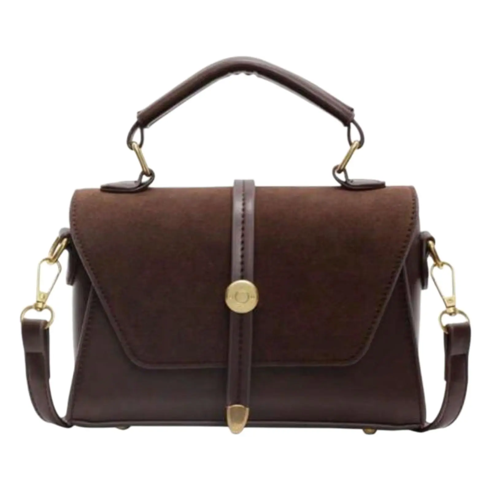 Shoulder Bag for 2026, Suede & PU Leather Mini Square Coffee Brown Color Retro Style Crossbody Bag Everyday Purse Women Wallet Work Shoulderbag Handbag Suitable for Daily Use, Gifts, Shopping, College, Commuting, Outdoor, Travel