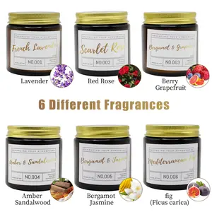 Scented Candles Gift For Women For Valentine's Day, Mother's Day, Birthdays, Soy Wax Set 6 Pack, Home Decor Aromatherapy Candles, 300 Hours Burn Time