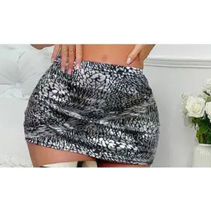 Glittery Miniskirts And Multi-colored Short Leather Skirts  Lingerie Women Elastic Mini dress  Bodycon Skirt