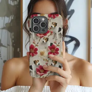 Faux Fox Terrier Tough Phone Case iPhone Suitable for IPhone17 11 12 13 14 15 16 Pro Max Air Plus, Wire Fox Terrier Dog Mom Phone Case Gifts