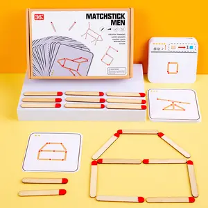 Kids Logical Thinking Matchstick Game, Math Geometry Match Moving Puzzle, Concentration Training Educational Toy, Progressive Difficulty Board Game,  Birthday Gift for Boys Girls