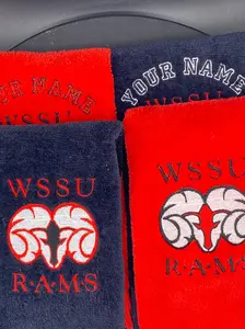 WWSSU Abstract Ram Towel | Winston-Salem State Hand Towel | Rams Pride Homecoming Accessory | HBCU GiftSSU Leisure Luxe Towel – Abstract Ram Design Gift