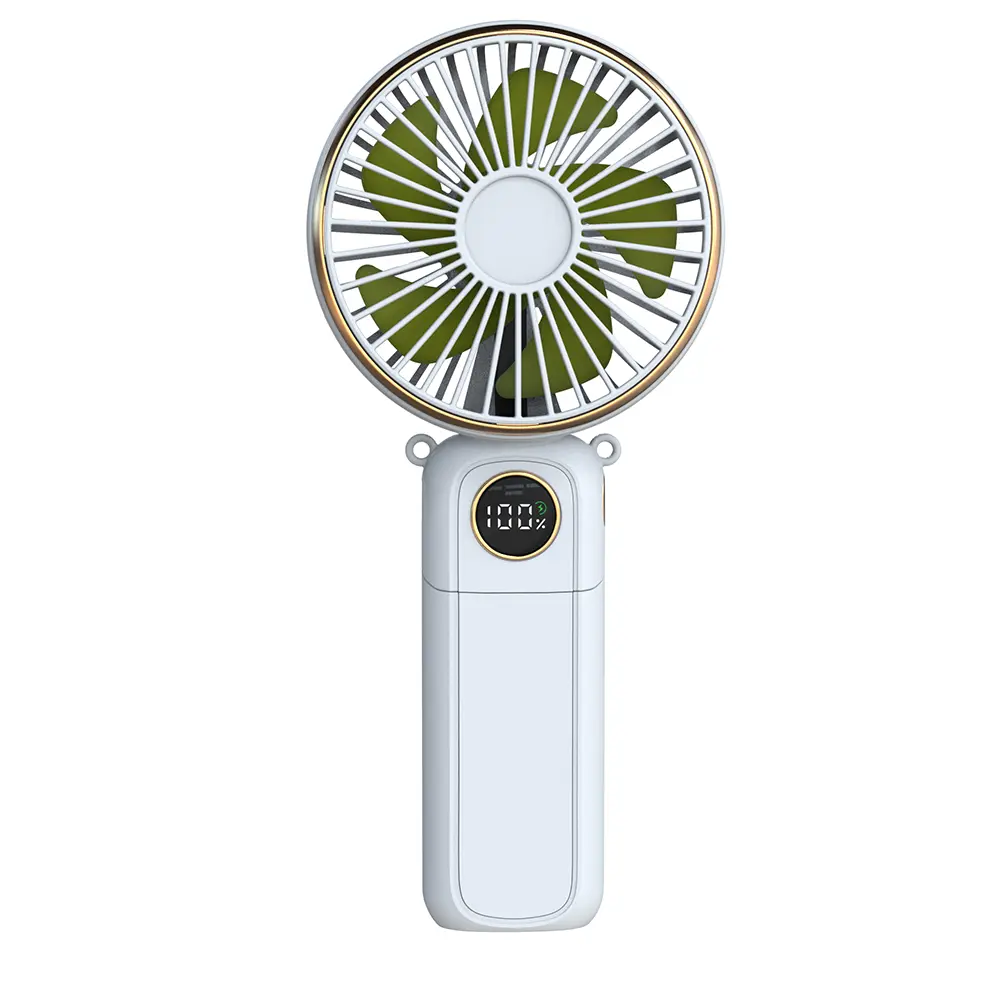 fan portable, 3-in-1 Folding Handheld/Neck/Desktop Portable Turbine Fan, Quiet Fan with Base, USB rechargeable portable fan, 6-Speed Adjustable Pocket Cooling Fan for Travel/Camping/Office/Makeup use little, Multifunction Rechargeable Fan,