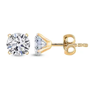 Shop LC SGL Certified Luxuriant Lab Grown Diamond SI 2.00 ctw Stud Earrings in 14K Yellow Gold