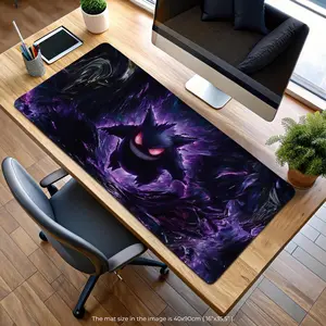 Gengar Purple Pokemon Mouse Pad - Ghost Pokemon Gaming Setup, Black Color, Compatible with 12 x 18 in, 12 x 22 in, 16 x 32 in Laptops, Multifunction Accessory
