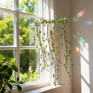 New Lucky Crystal Pendant, Handmade Sun Catcher Wind Chime, Metal Bell Hanging Decor, Healing Garden Balcony Indoor Decoration, Home Decor Ornaments, Solar Wind Chimes