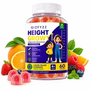 Height Growth Gummies for Kids & Teens – Calcium, Vitamin D3 + K2, Zinc, Magnesium, L-Arginine & Vitamin C – Multivitamin Supplement for Boys & Girls – Support Healthy Growth & Bone Development (60 Gummies)