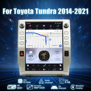 AuCar 12.1" Toyota Tundra/Sequoia 2014-2021 Tesla Style Head Unit Wireless Carplay Screen Upgrade GPS Navigation