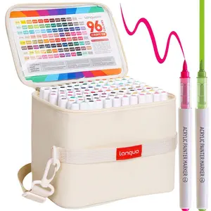Acrylic Paint Marker Set Paint Pens Markers with Storage Box, 24/36/48/60/96 Colors Acrylic Paint Marker, Art Supplies for Glass Stone Wood Plastic Paper