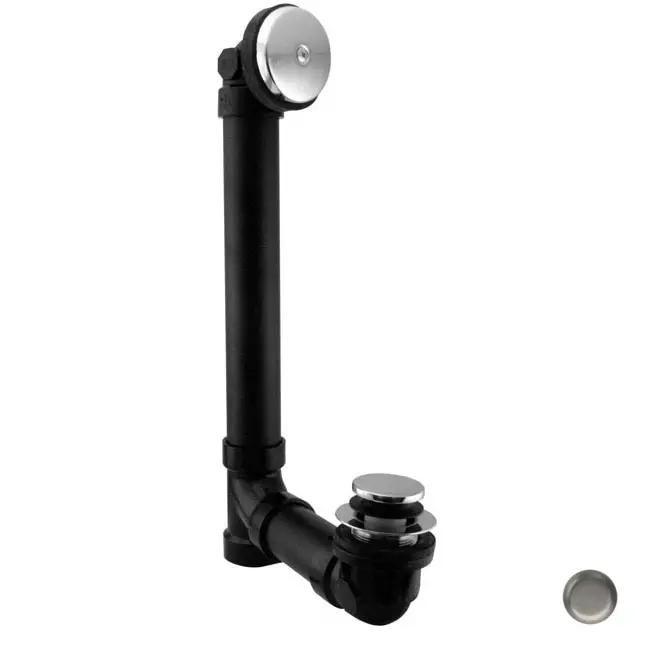 Westbrass D49311-07 1.5 in. Schedule 40 ABS Tip Toe Bath Waste with 1 Hole Faceplate in Satin Nickel