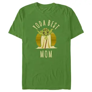 Men's Star Wars Yoda Best Mom Cartoon T-Shirt