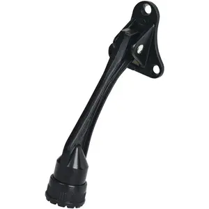 Door Stopper, Kick Down Door Stops for Heavy Doors, with Rubber Tip and Spring Lever, Adjustable, Easy to Set Down and Release, 4-Inch, for Wide Doors (4inch x 2pack, Black)