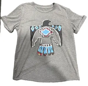 SALE Gray Casual Thunderbird Print Western Style Graphic Shirt