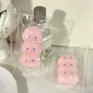 Three-Piece Piggy Stress Relief Toy, Mud Texture Slow Rebound Handmade Creamy Feel, Fun Squeeze Plaything for Kids & Adults, Soft Squishy