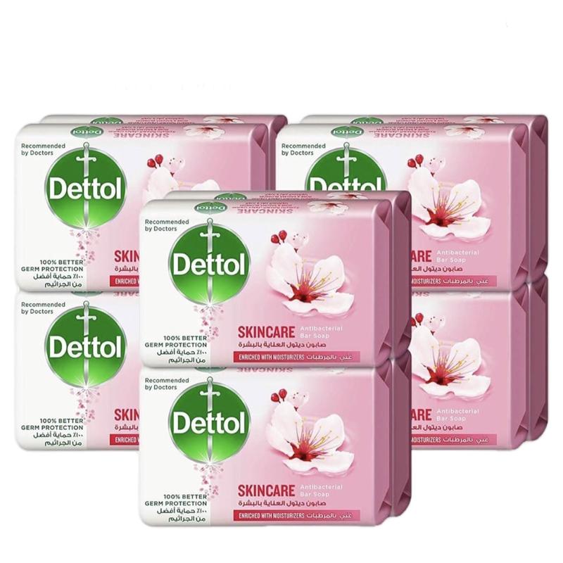 Dettol Skincare Antibacterial Soap Bar, 3.5oz (100g) (Pack of 6) Body Care Body Wash Comfort Cleanser