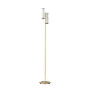 Brightech Gemini Dimmable Floor Lamp with Two Lights - Modern Tall Tree Lamp for Bedroom, Office, Living Room - Gold/Brass
