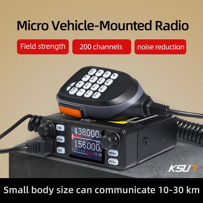 KSUN UV5200D High-Power CB Handheld Walkie Talkie, 12V-13.8V DC Dual Band VHF/UHF Intercom, 0.99lbs 4.25*1.57*4.02 Inch Car Mobile Radio for Off-Road Vehicles & Trucks