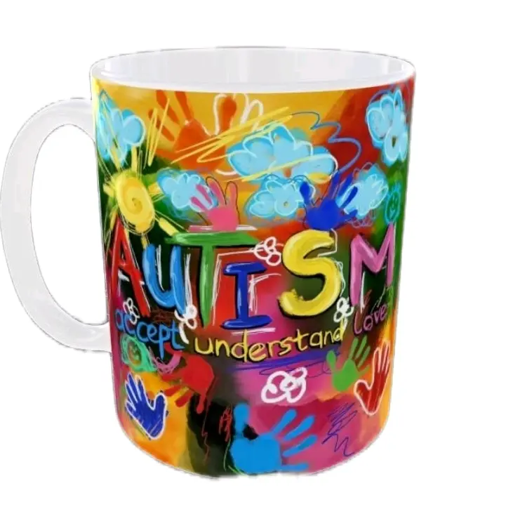 Autism 15oz Coffee Mug - Colorful Design with "Autism,"