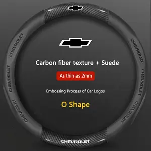 Carbon Fiber PVC Car Anti Slip Steering Wheel Cover For Chevrolet Spark Captiva Cruze Malibu Equinox Trax Camaro Blazer Styling Accessories