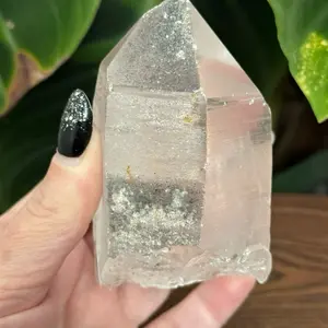 Leumerian Lemurian Quartz Crystal with Natural Inclusions High Vibration Raw Unpolished Clear Translucent Energy Healing Meditation
