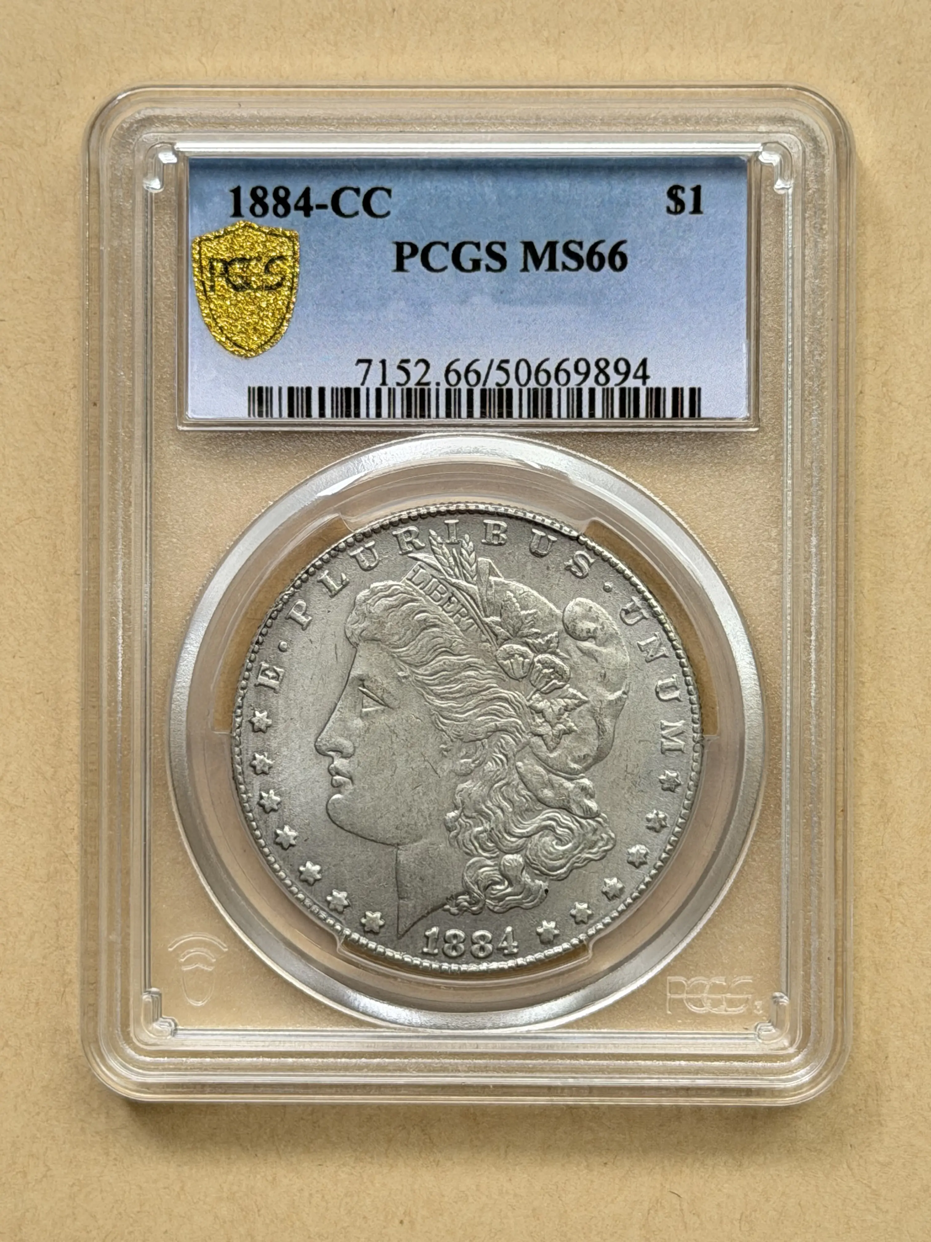 1884-CC Carson City Morgan Dollar PCGS MS66 | Rare Key Date Silver Coin With Original PCGS Graded Holder