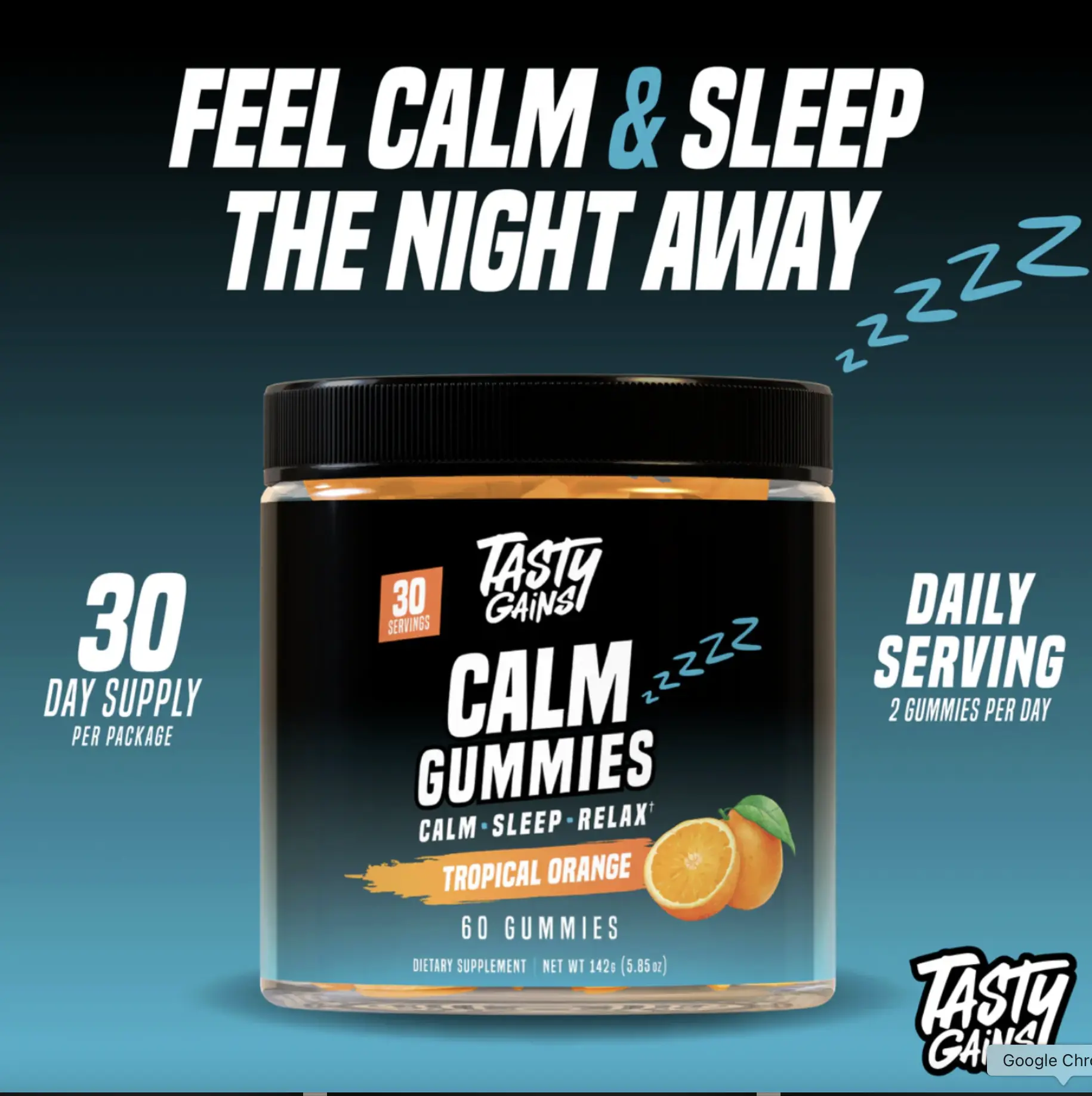 Tasty Gains Calm Gummies – Tropical Orange
