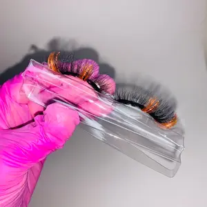 Pumpkin Lashes - Orange False Eyelashes with Glitter Accents for Halloween and Everyday Looks