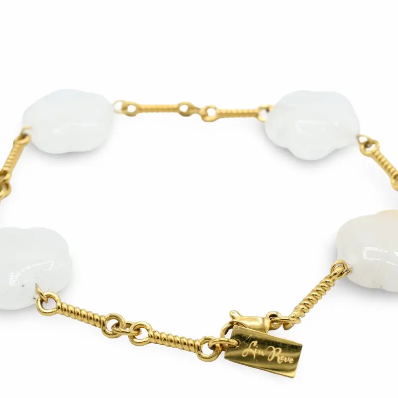 Natural Flower Stone Clear White Bracelet - Elegant Design