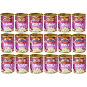 Rani Rasmalai (Soft Cheese Dumplings) 35.3oz (2.2lbs) 1kg Pack of 18, Approximately 14 pieces, Easy Open Lid ~ Ready to eat | Gluten Free | Non-GMO | Kosher | Indian Origin