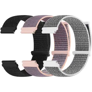 Quick Release Nylon Watch Band 18mm 20mm 22mm for Women Men Nylon  Loop Watch Straps Adjustable Breathable Replacement Bands, 3 count