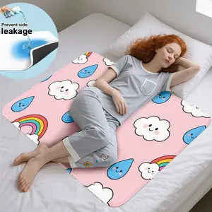Waterproof Mattress Protector Pad, Rainbow Print, Reusable, Suitable for Bedroom, Sofa, Pet Bed, Keeps Bedding Dry and Clean